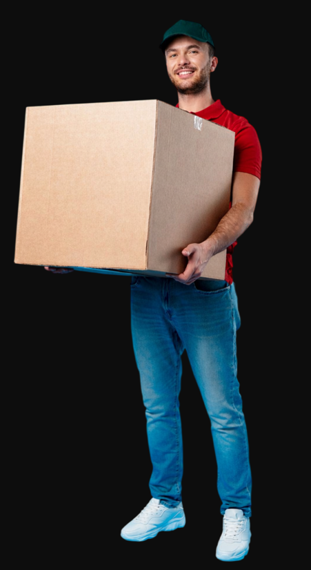 Mover carrying a large box